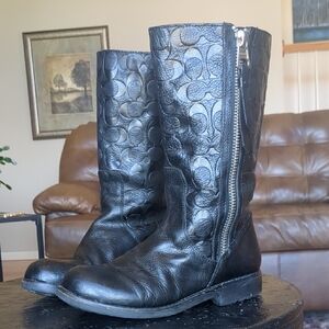Coach Valentine Black Leather Boots Size 8.5 B